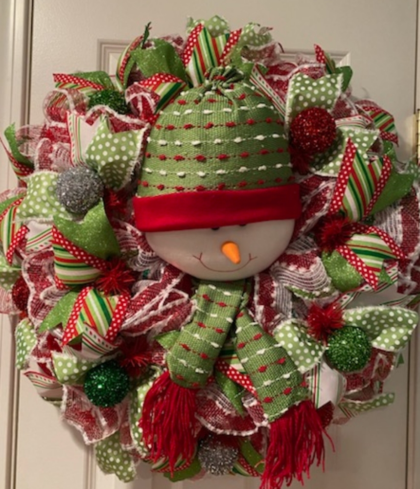 Snowman mesh wreath